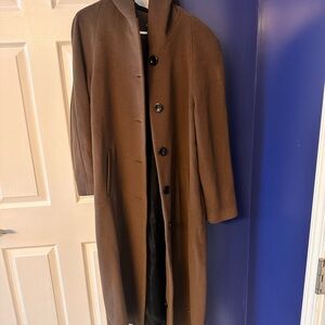 Forecaster of Boston Women’s Long Wool Coat Size 16 Camel Classic Overcoat